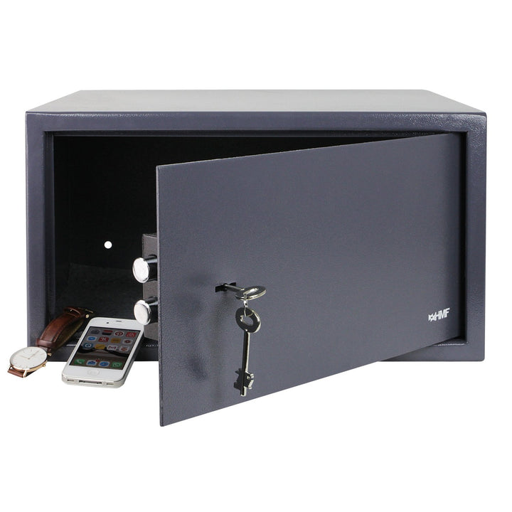 HMF 49204-11 Tresor passend für Laptop und Ordner, Möbeltresor Doppelbartschloss, 45,0 x 25,0 x 36,5