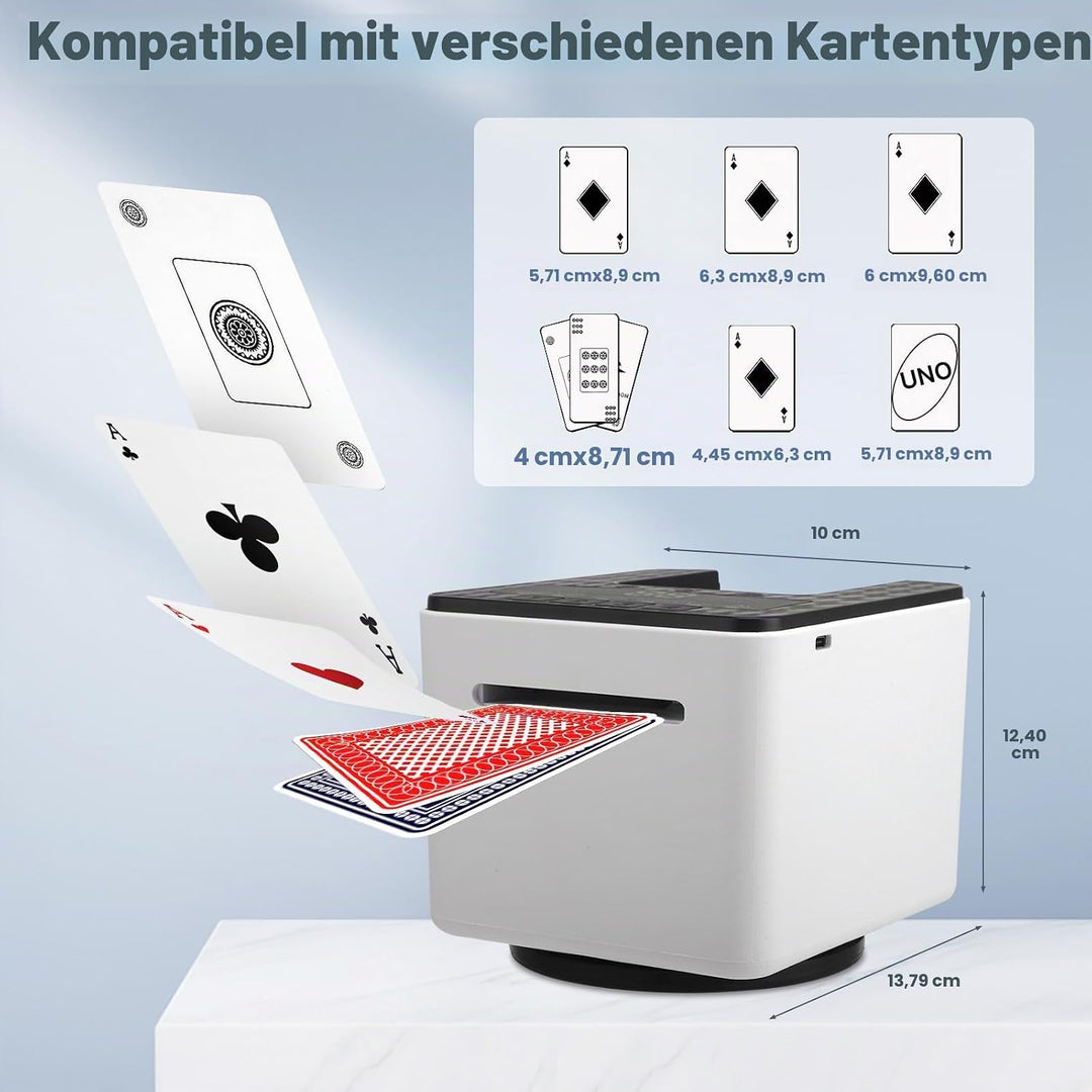 Automatische Kartenmischer und Kartensender, 2 in 1 Kartenmischmaschine und Austeiler 360° Drehung f