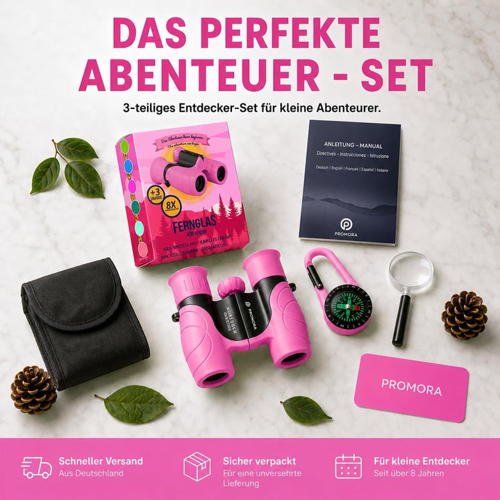 Fernglas für Kinder - Geschenk für kleine Jungen und Mädchen zu Weihnachten - Starke Vergrösserung 8