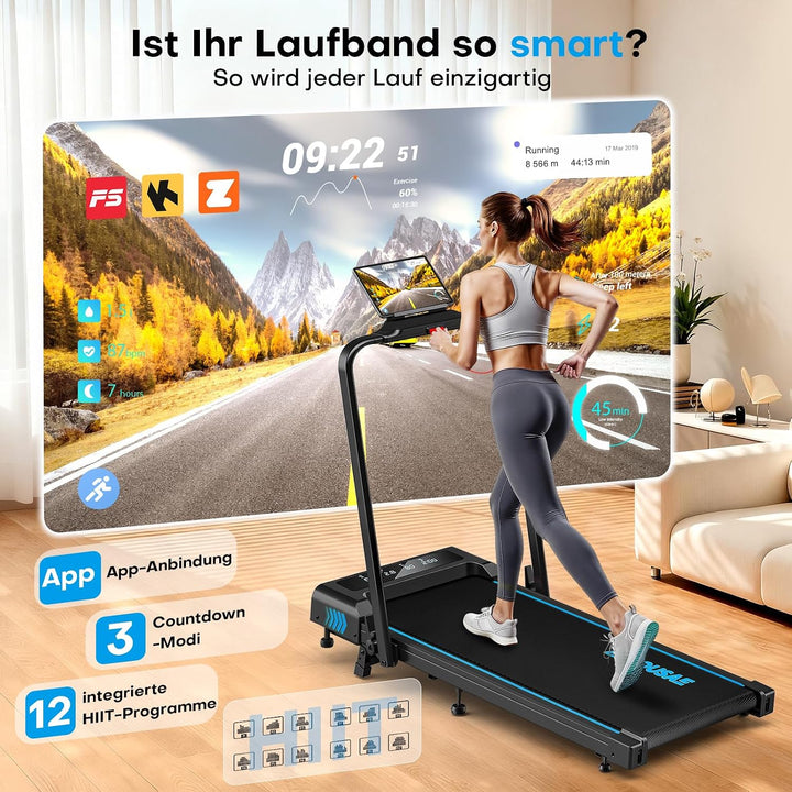 Laufband für Zuhause, 5 in 1 Walking Pad, 12km/h Klappbar Laufband mit 9% Steigung, 2.75HP Walking M