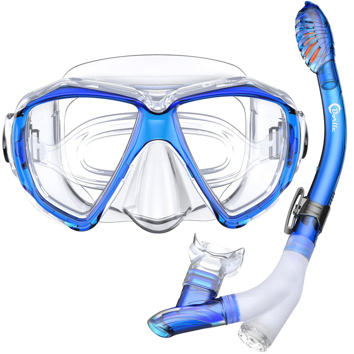 Dorlle Schnorchelset Schnorcheln Set mit Schnorchel und Taucherbrille，wasserdichte Tauchmaske Anti-F