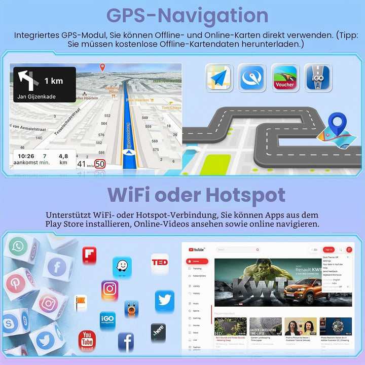 [8Cores 4G+64G] Hikity Autoradio Android 13 Für VW Golf 5 V Golf 6 Passat EOS Polo Jetta 7&