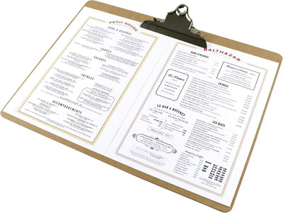 SPRINTIS Klemmbrett aus Holz im 5er Set, Classic - mit grosser Retroklammer (DIN A3 Querformat), DIN