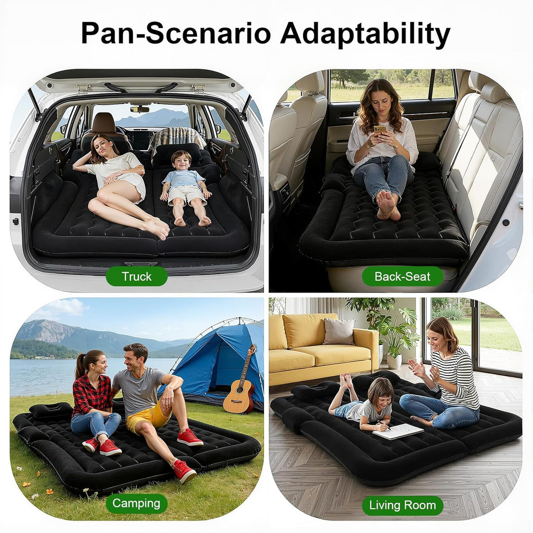 Auto Matratze, Autobett Auto Luftmatratze mit Luftpumpe & 2 Kissen Tragbare Doppelseitige Dickere Ma
