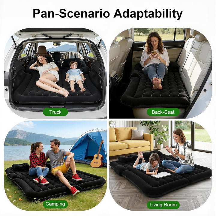Auto Matratze, Autobett Auto Luftmatratze mit Luftpumpe & 2 Kissen Tragbare Doppelseitige Dickere Ma