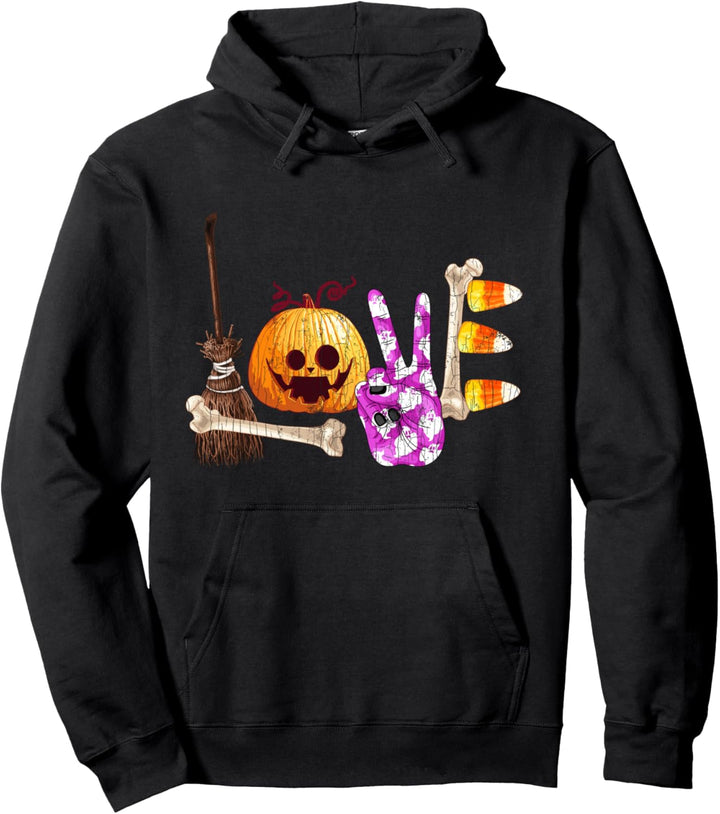 Love Halloween Monsters Lustiger Kürbis Herbst Grafik Pullover Hoodie