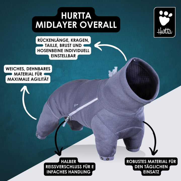 Hurtta Midlayer Hundeoverall, Brombeere, 24 Monate brombeerfarben (24M) US, brombeerfarben (24M) US