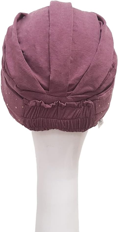 CAREBELL Elegance Malva Gold Bambus-Turban für Haarausfall
