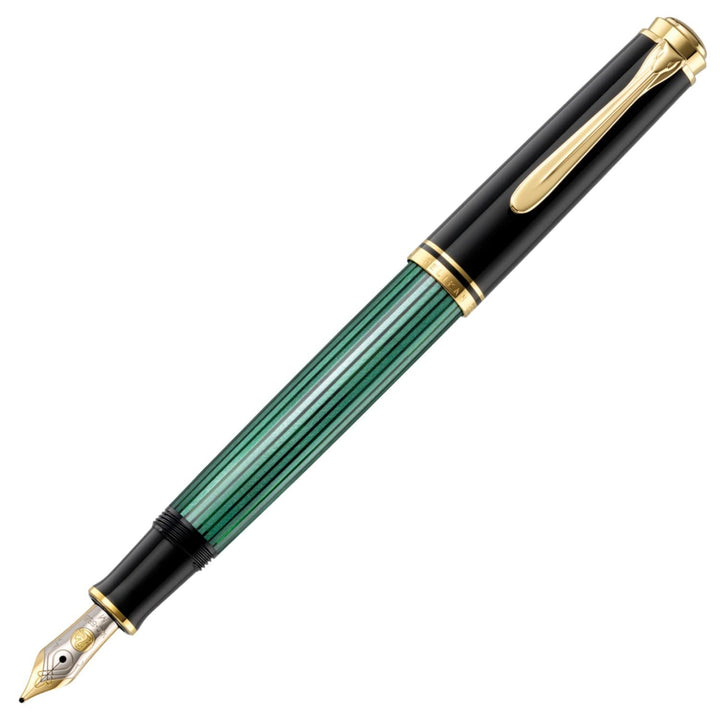 Pelikan Premium M400 Füllfederhalter FEF Plume schwarz/grün, schwarz/grün