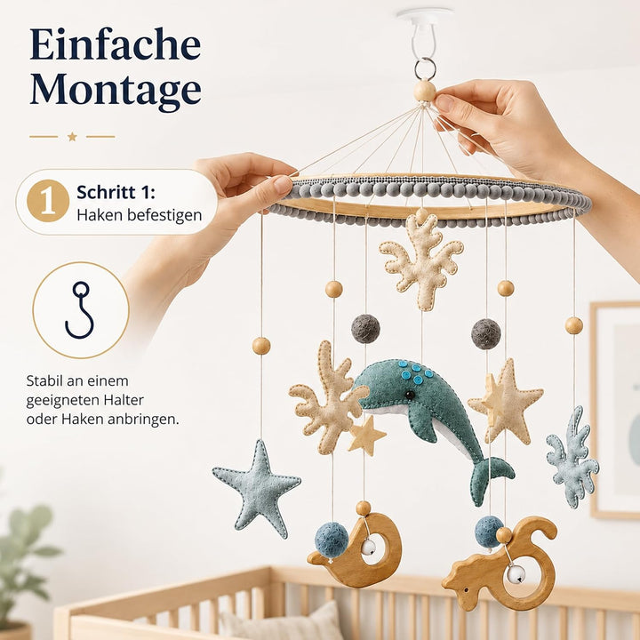 Filz Bettglocke,Mobile Wal,Filz Bettglocke,Mobile Wickeltisch,NiedlichesMobile ausFilz und Holz EE,