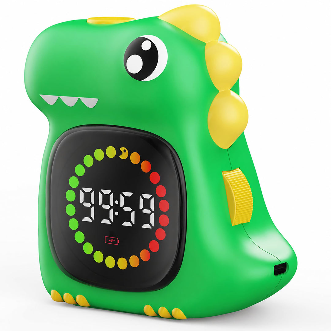 Dinosaurier Visueller Timer für Kinder, 99 Min USB Wiederaufladbar Grün, Grün