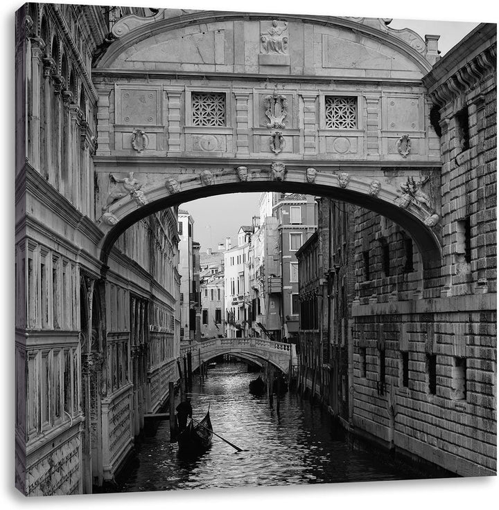 Pixxprint Romantischer Kanal in Venedig als Leinwandbild/Grösse: 70x70 cm/Wandbild/Kunstdruck/fertig
