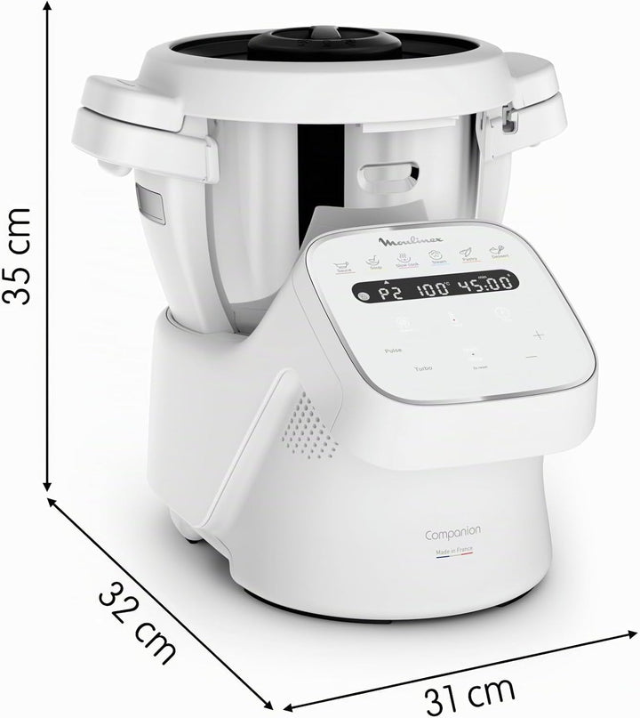 Moulinex, Companion Küchenmaschine, 14 Funktionen, Kapazität XL für 10 Personen, Grau
