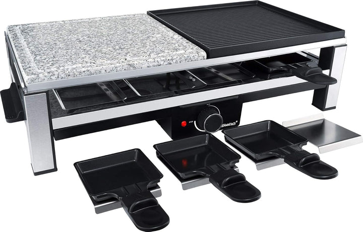 Steba Multi Raclette RC 108 | hochwertige Natursteingrillplatte (25 x 25 cm) | Antihaftbeschichtete