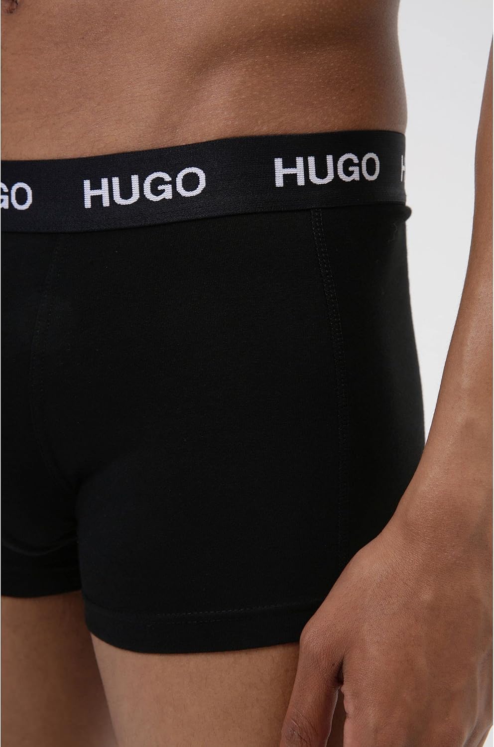 HUGO Herren Trunk Triplet Pack Dreier-Pack eng anliegende Boxershorts aus Stretch-Baumwolle mit kurz