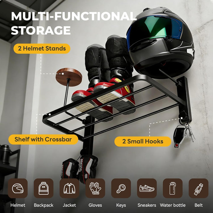 Helmhalterung Wand, Motorrad Garderobe, Motorradhelm Halterung Wand, Helm Halterung Wand für Motorra