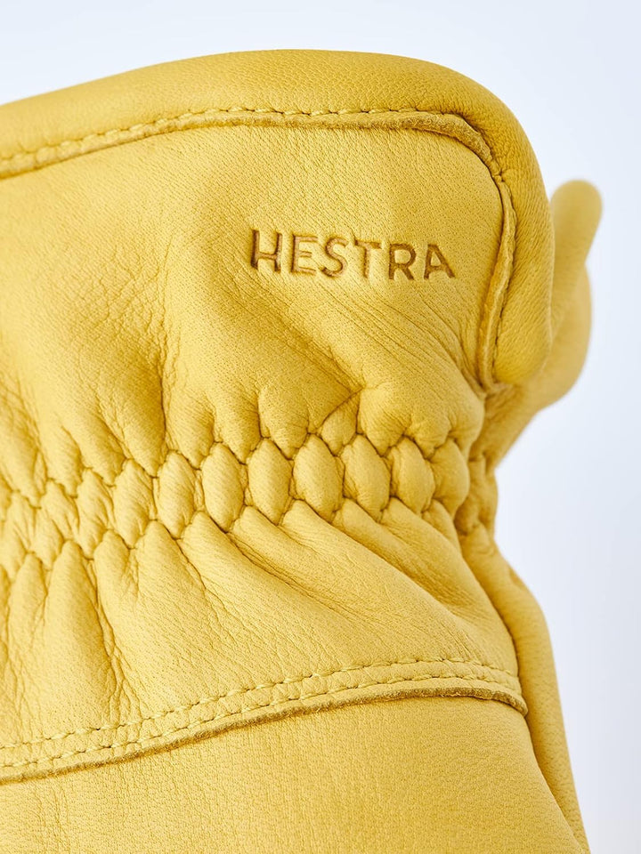 Hestra Herren Lederhandschuhe: Hirschleder Winterhandschuhe mit Fleecefutter 33 Gelb (Natural Yellow