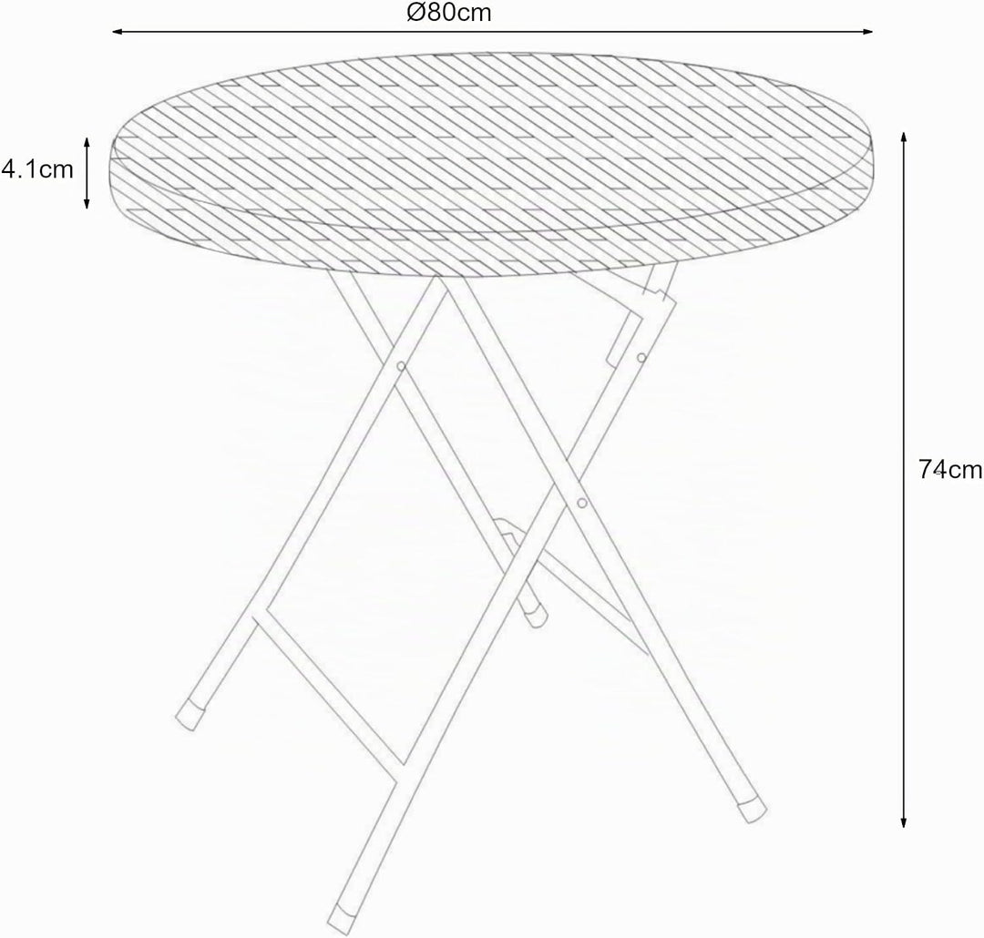 [en.casa] Klapptisch Mark Gartentisch Campingtisch klappbar 80 x 74 cm rund Picknicktisch Outdoor Ra