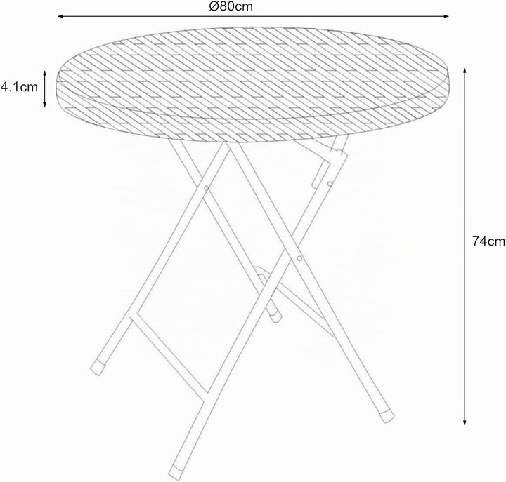 [en.casa] Klapptisch Mark Gartentisch Campingtisch klappbar 80 x 74 cm rund Picknicktisch Outdoor Ra
