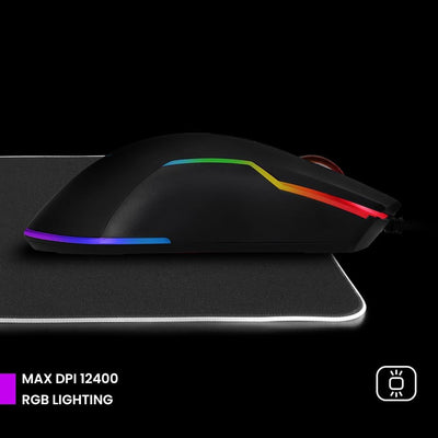 PREYON Condor Classic RGB Beleuchtete Kabelgebundene Gaming-Maus - Computermaus mit Huano 20M Schalt