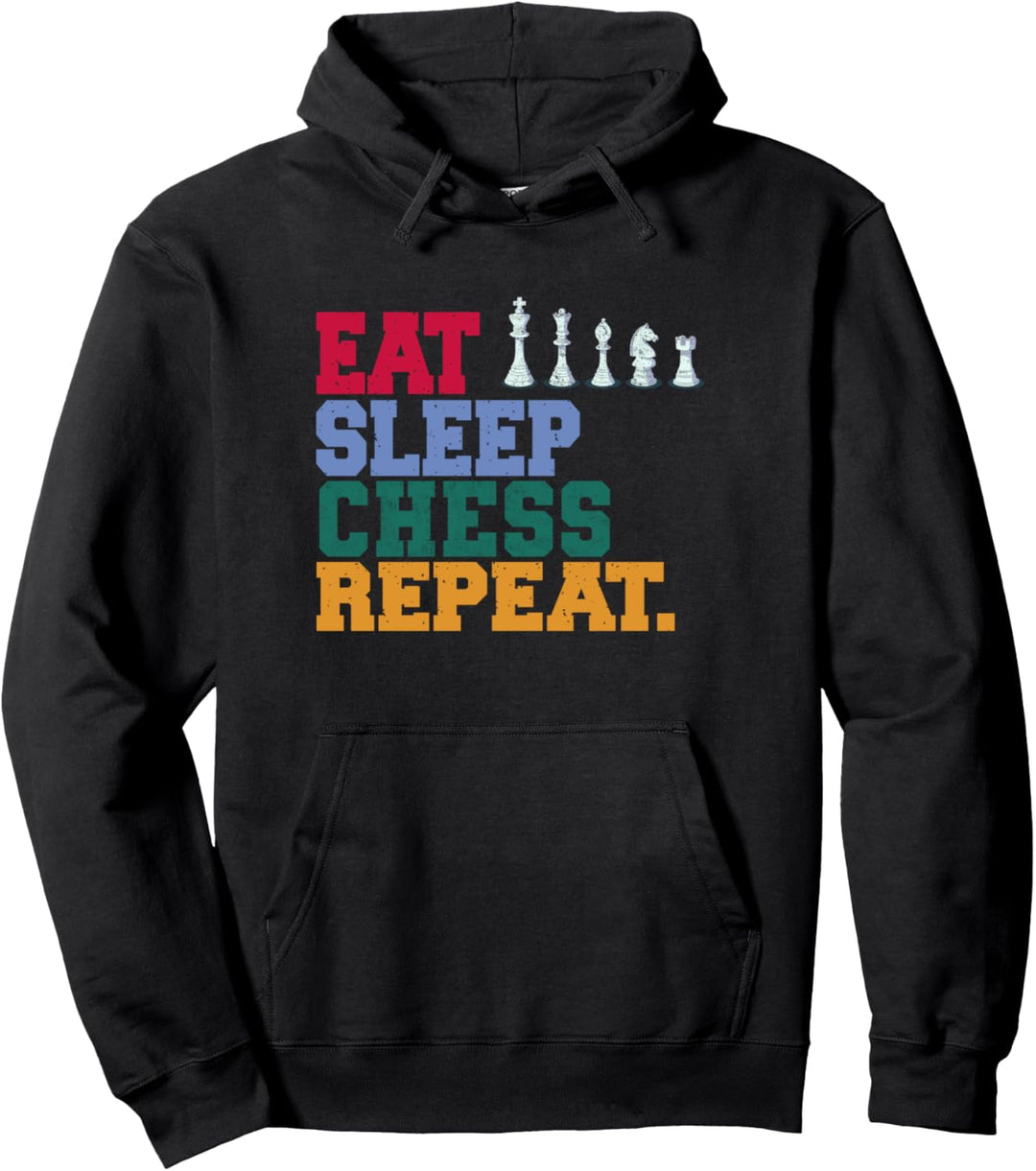 Eat Sleep Chess Repeat Schachspieler Pullover Hoodie