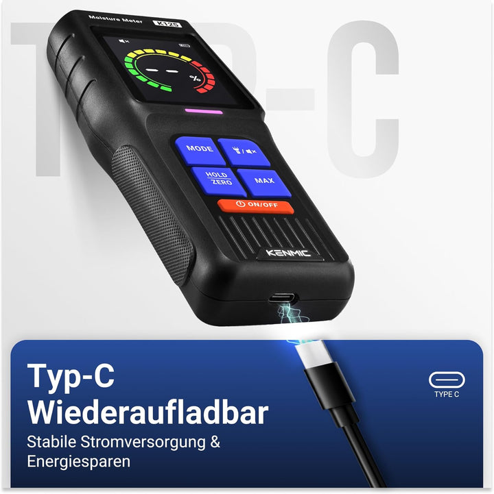 Feuchtigkeitsmessgerät für Wände, Stiftlose Feuchtigkeitsmesser mit LCD-Anzeige und Akustischem Alar