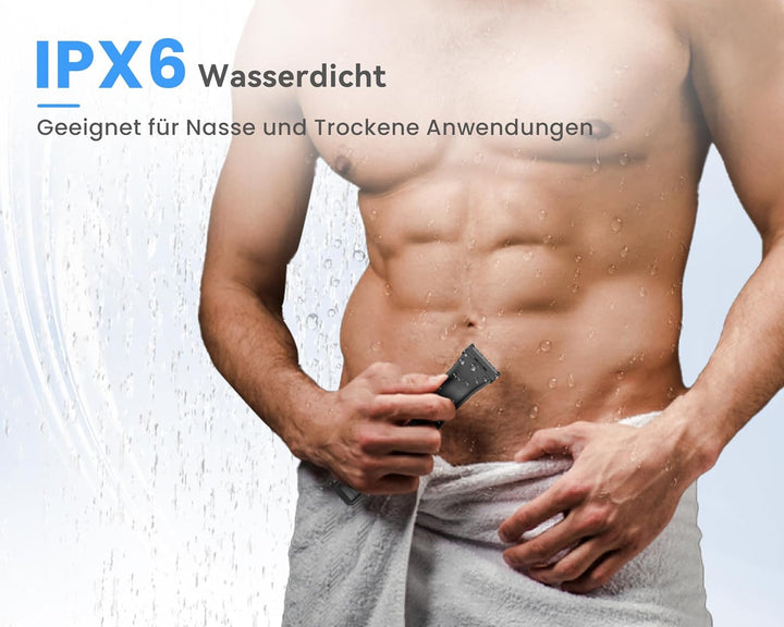 3-in-1 Körperrasierer Herren, MAXGROOM Wasserdicht Trocken und Nass Intimrasierer Mann, Elektrisch R