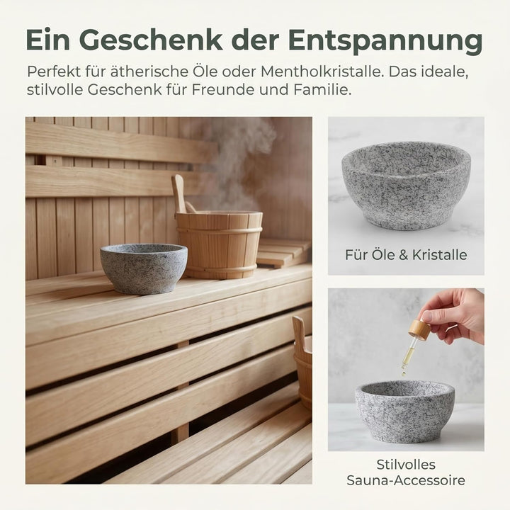 HOMSFOU Sauna Aromabecher aus Speckstein 600 Ml Hitzebeständiger Sauna Diffusor für Ätherische Öle S