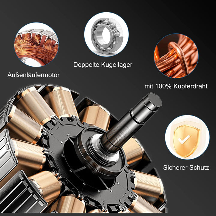 Hon&Guan Abluftventilator 150mm mit Geschwindigkeitsregler, Badlüfter Metal Leise 38W mit Rücklaufkl