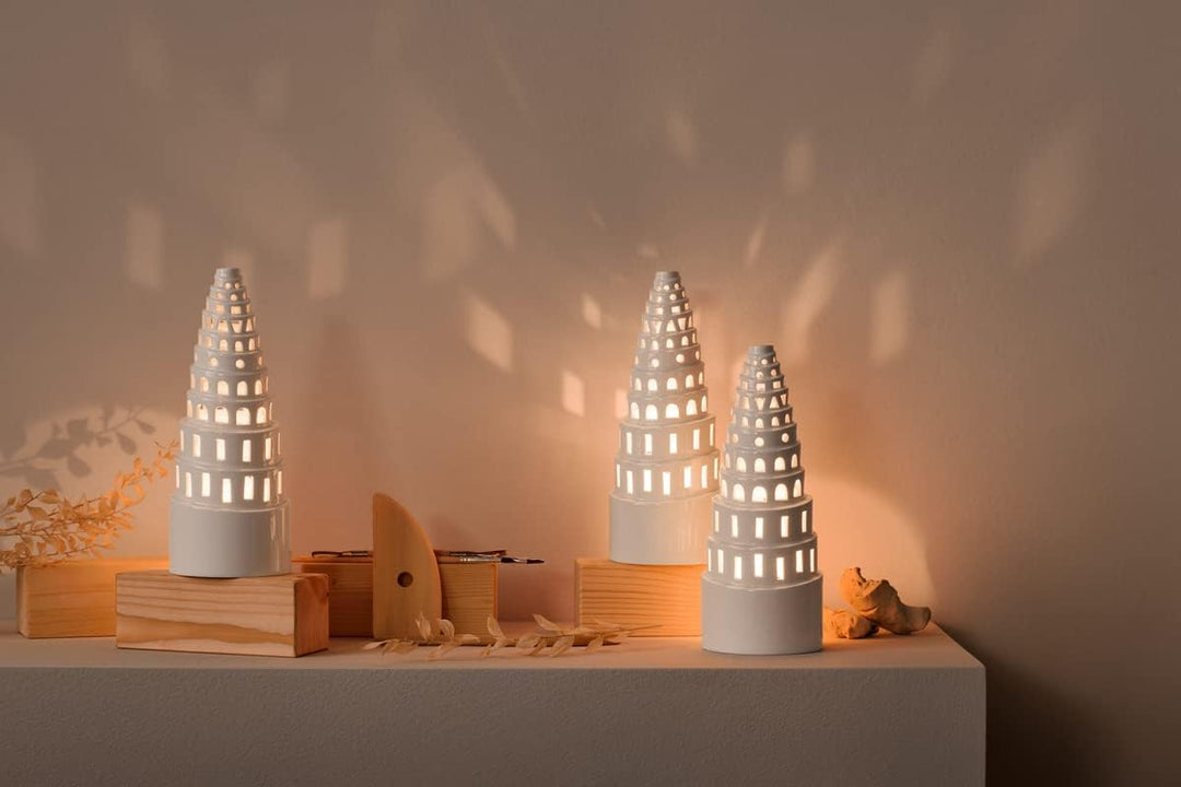 Kähler Lichthaus Functio Urbania Sammlerobjekt dänisches Design, Weiss 7 x 9 cm Weiss, 7 x 9 cm Weis