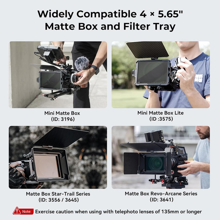 SMALLRIG 4 x 5,65" Quadratischer Schwarzer Diffusions 1/8" Filter, Traumhafter Kinoeffekt, 4mm Dicke