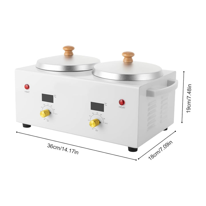 Doppel-Wachswärmer für Haarentfernung 2x600ml LED-Display 20-120℃