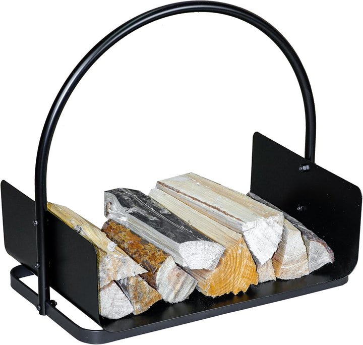Loywe Holzkorb Kaminholz 47X30X42CM Holzwiege Kamin Feuerholzkorb Metall Brennholzkorb für Innen und