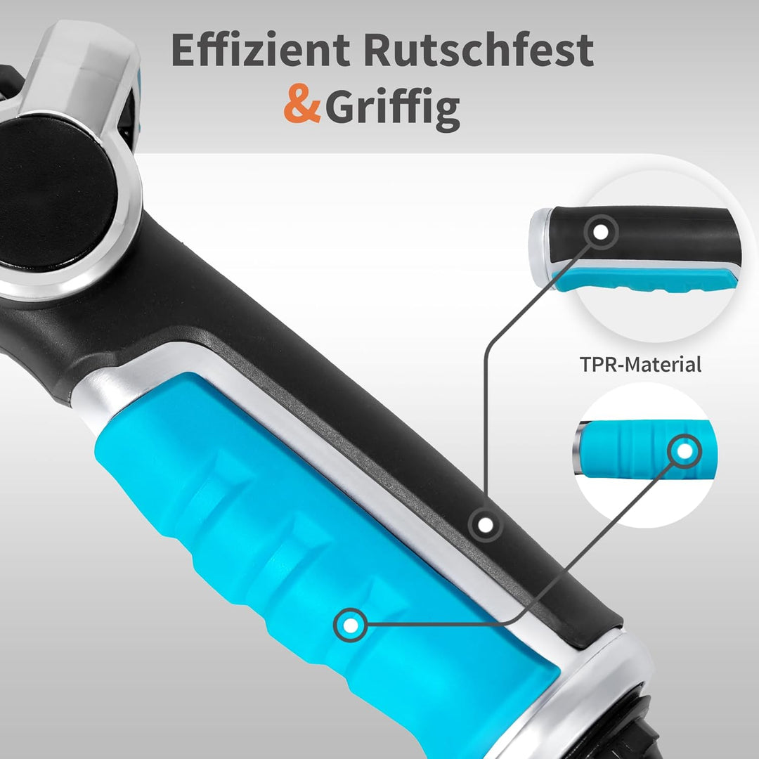 Diivoo Giessstab, Robuste Metall-Gartenbrause mit Stiel, 180° schwenkbaren Kopf Stabbrause mit Durch