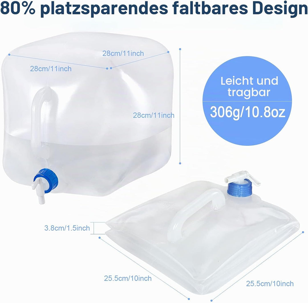 RISEPRO Faltbarer Wasserbehälter mit Zapfhahn, BPA-freier Wasseraufbewahrungskrug Wasserflasche für