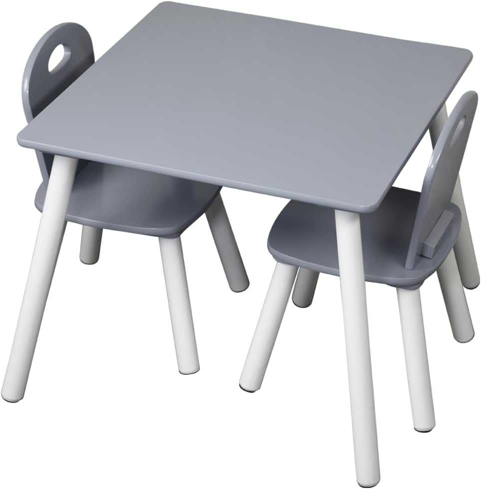 Kesper | Kindertisch mit 2 Stühlen, Weiss/Grau | 1773213 Weiss, Grau, Weiss, Grau