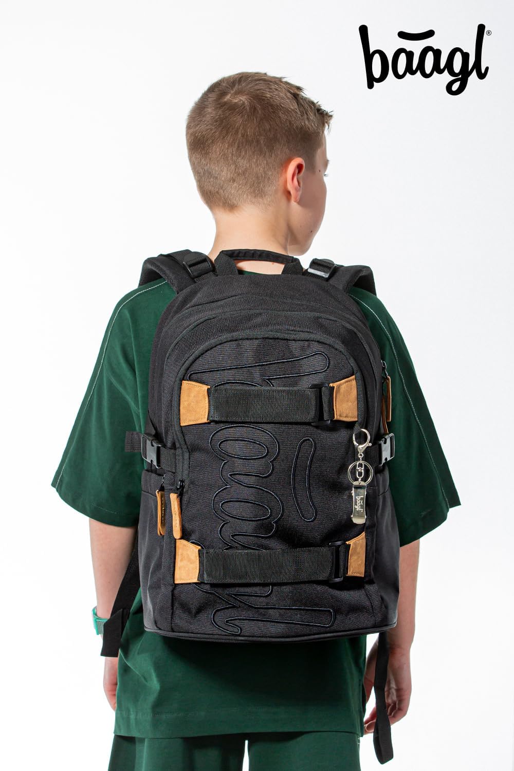 Baagl Schulrucksack Set Jungen 5 Teilig Schultasche ab 3 Klasse - Darkness | Ergonomischer Schulranz