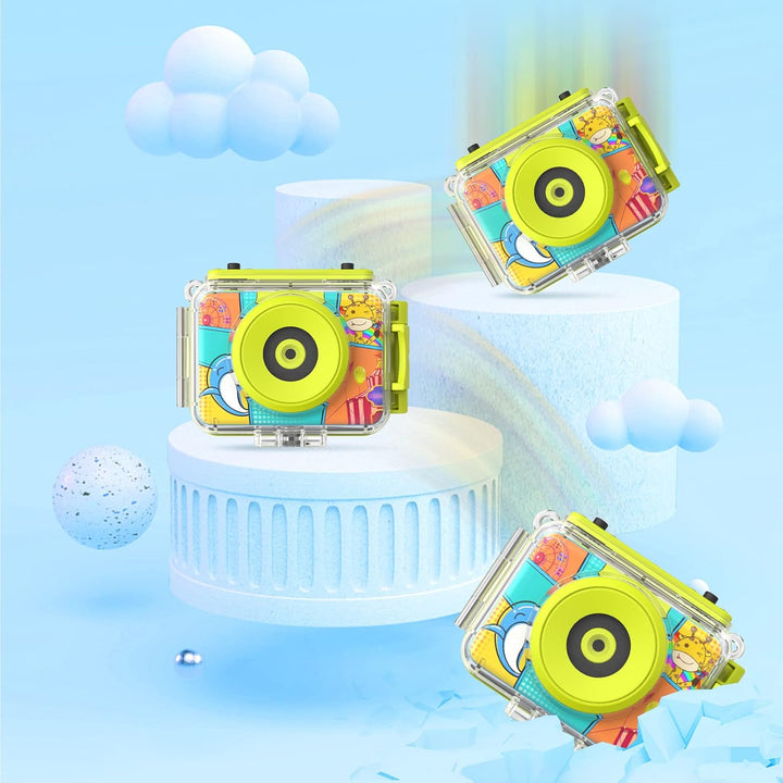 Ushining Kinderkamera wasserdichte Kamera für Kinder, 12 MP HD 1080P Digitalkamera Videokamera Selfi
