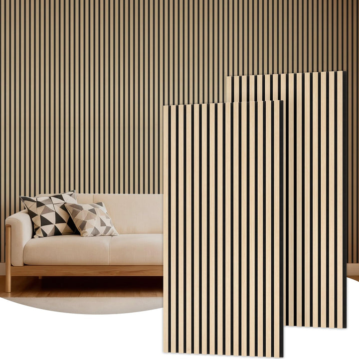 TONOR Akustikpaneele holz, 2 Stück 120x60 cm - 1,44m² Wandpaneele holz Holzpaneele wand als Schallsc