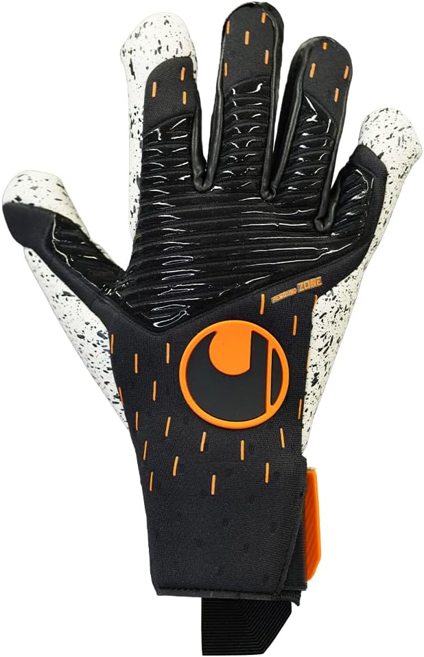 UHL Speed Contact Supergrip+ Torwarthandschuhe 42 Schwarz/Weiss/Neonorange (Multicolor), 42 Schwarz/