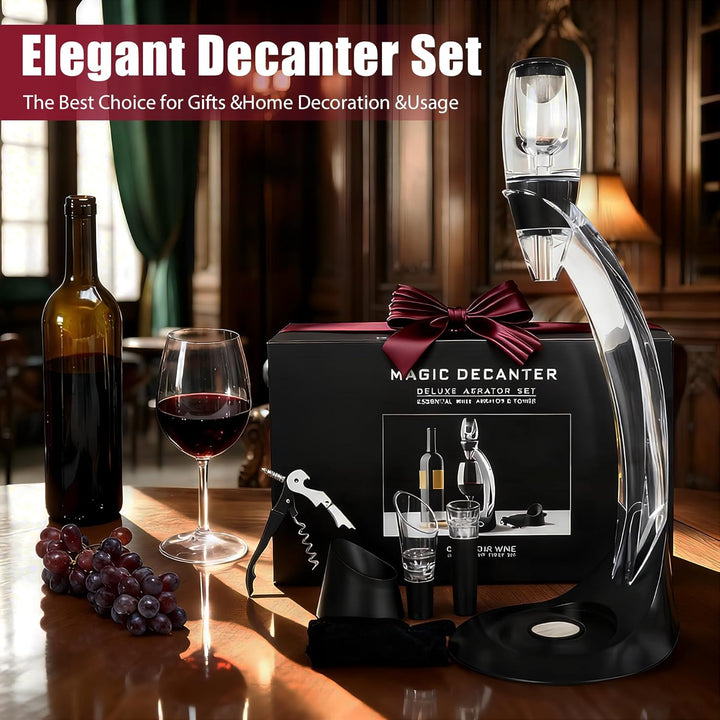 Weinherstellung Starterset Weinbelüfter Wein-Dekanter Dekantierer 4in1, 4in1