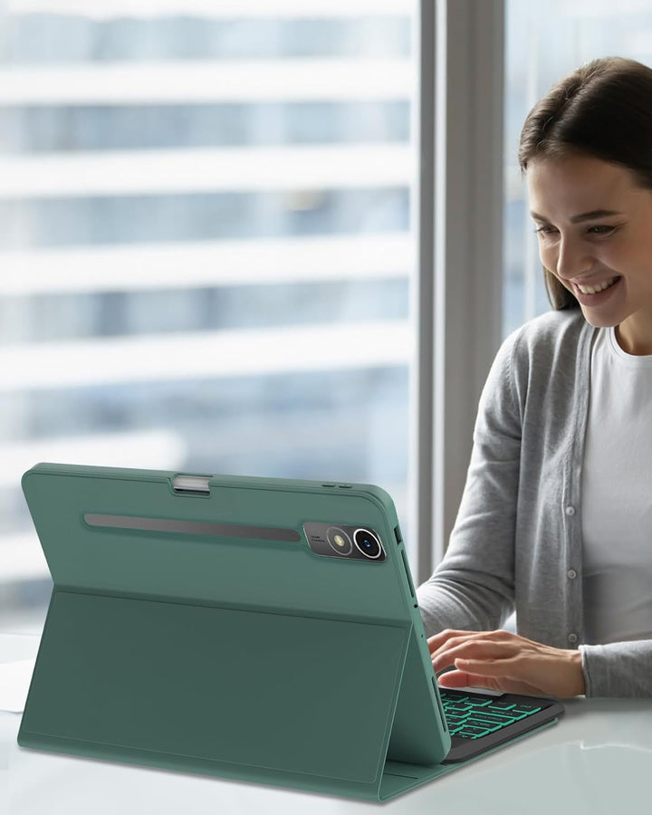 Hülle mit Tastatur & 7-Farben Beleuchteter für Lenovo Idea Tab Pro Tablet 12,7" (2025 TB373FU) & Mot