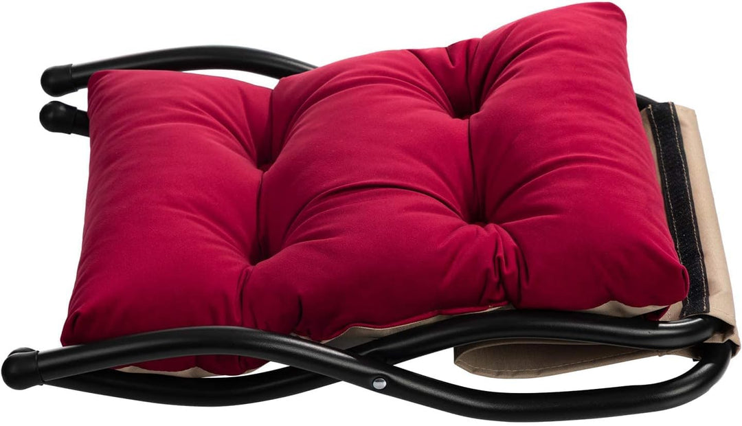 HollyHOME Fusshocker Fussstütze Klapphocker, Faltbar Sitzhocker mit Metallbeinen, Abnehmbar Gepolste