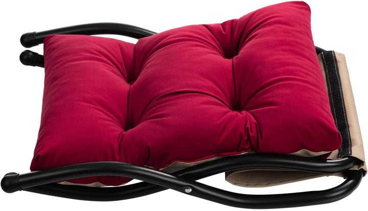 HollyHOME Fusshocker Fussstütze Klapphocker, Faltbar Sitzhocker mit Metallbeinen, Abnehmbar Gepolste