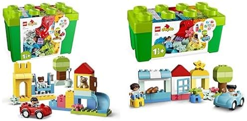 LEGO 10914 DUPLO Deluxe Steinebox, ab 1,5 Jahren & 10913 DUPLO Classic Steinebox, Kreativbox mit Auf