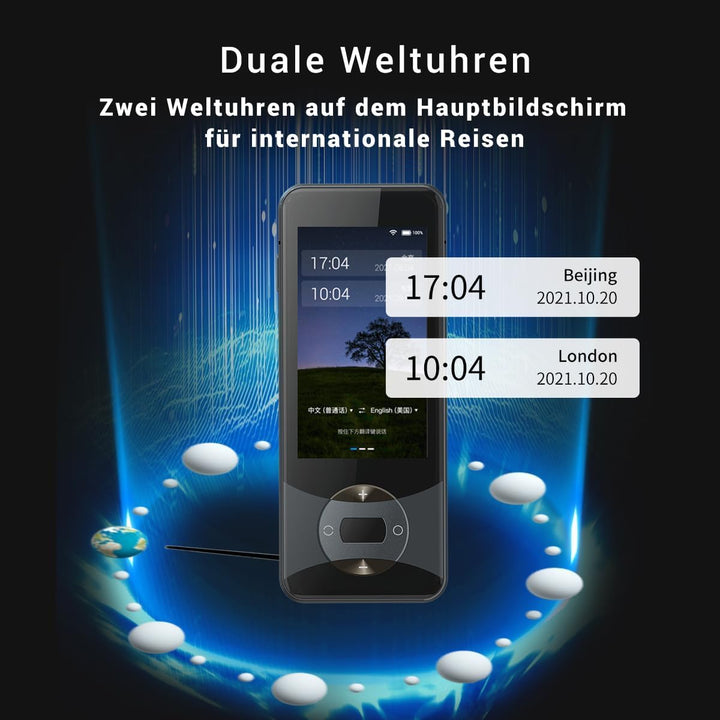 W10 KI Sprachübersetzer Ohne Internet, Echtzeit Voice Translator 144 Sprachen & Akzente, 16 Sprachen