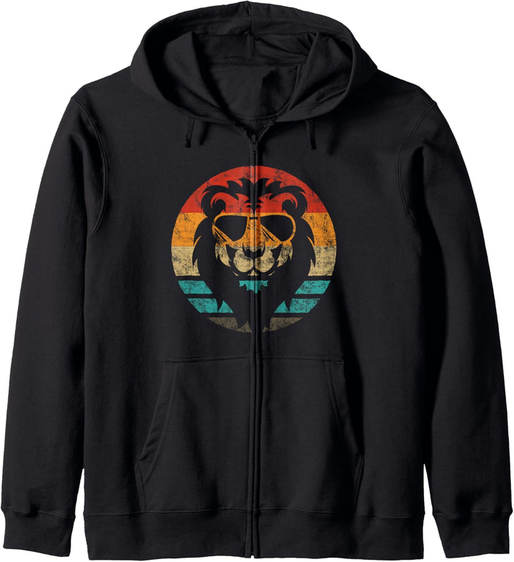 Löwe Retro Style Vintage Kapuzenjacke