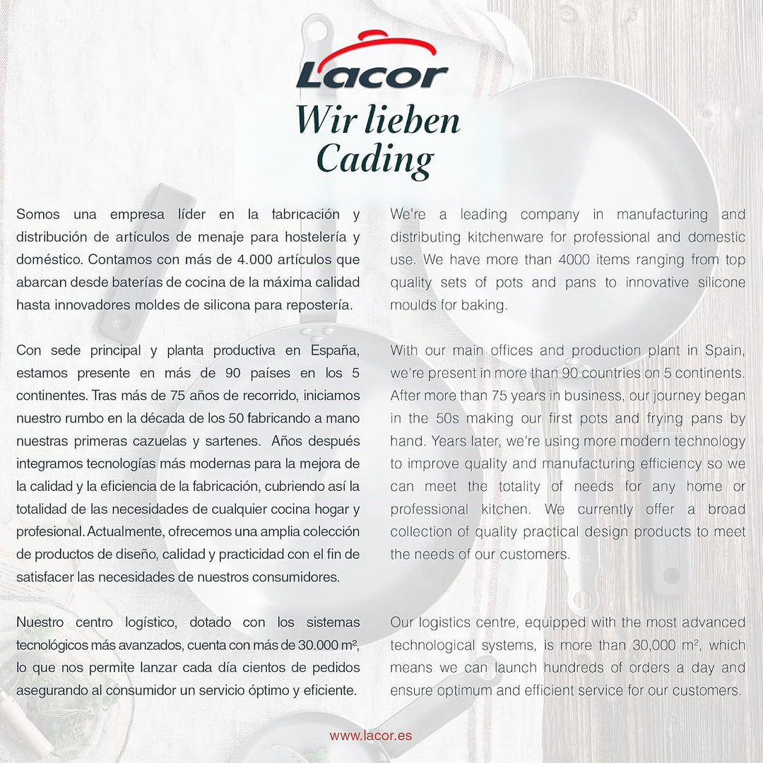 Lacor - 69618 - Schokoladen-Wasserbad, Weiss, 3,8 L, Edelstahl 18/10, 80W, Regelbarer Thermostat 0-6