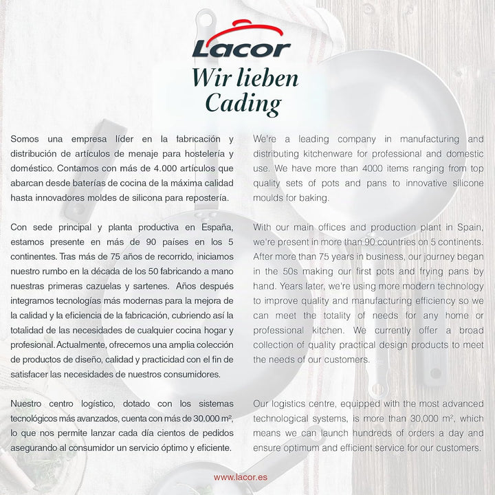 Lacor - 69618 - Schokoladen-Wasserbad, Weiss, 3,8 L, Edelstahl 18/10, 80W, Regelbarer Thermostat 0-6