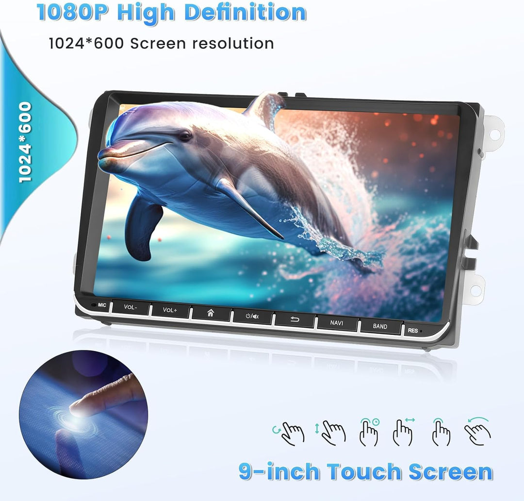 [2G+64G] Hikity Autoradio Navi Für VW Golf 5 Golf 6 Caddy Polo S-Koda Seat Touran Android 13 Wireles